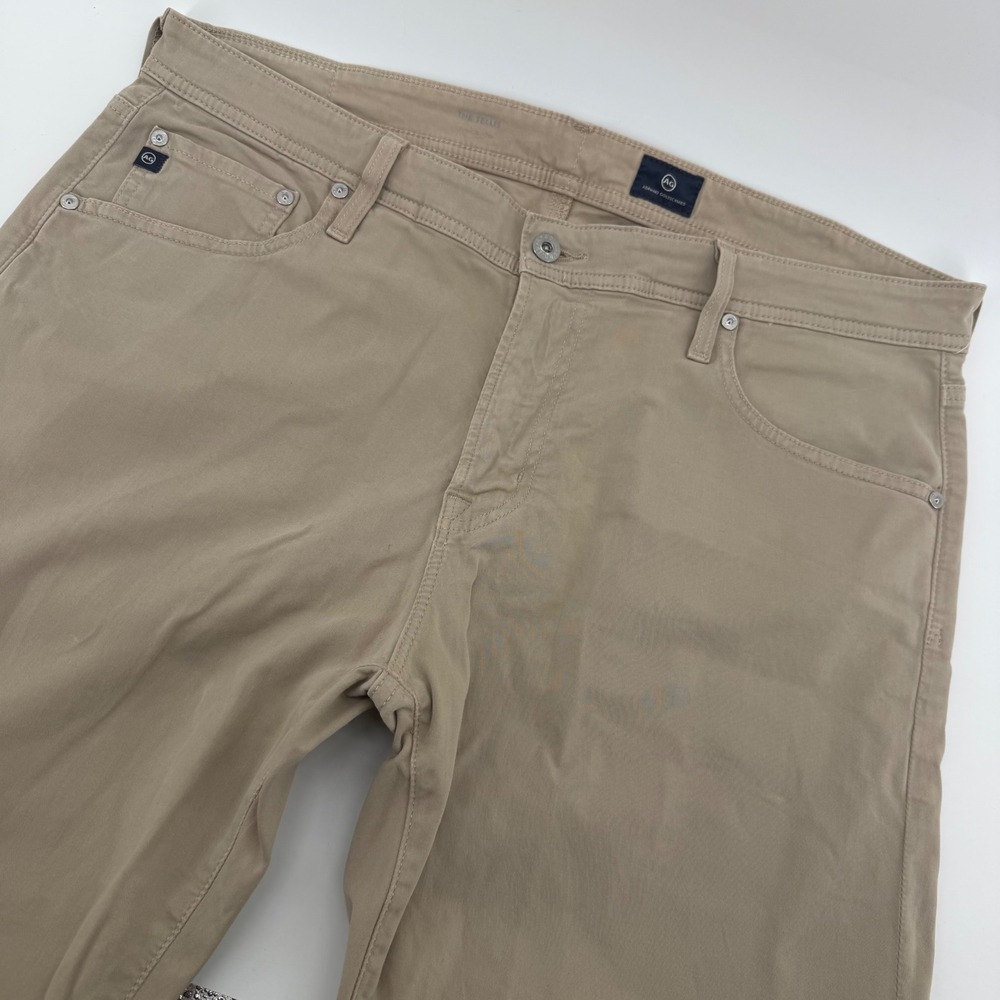 AG Adriano Goldschmied The Tellis Pants Mens 38x34 Tan Modern Slim Fit Khaki